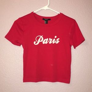 cropped “paris” top